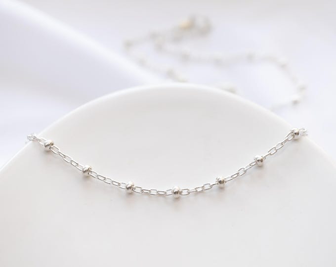 Sterling Silver Satellite Choker Necklace