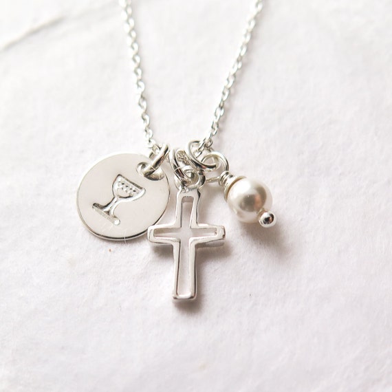girls first communion necklace