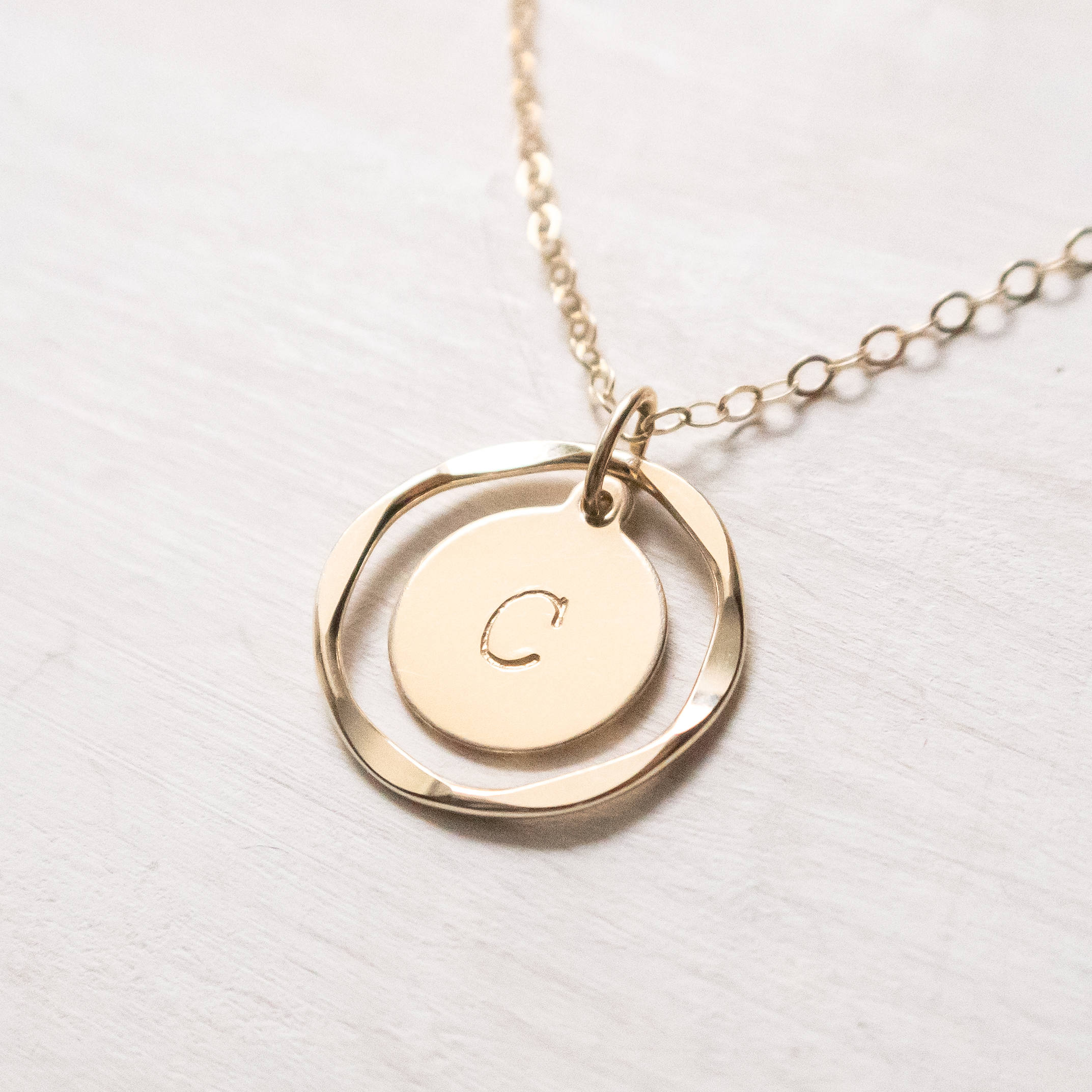 Gold Initial Necklace Monogram Necklace Personalized Etsy