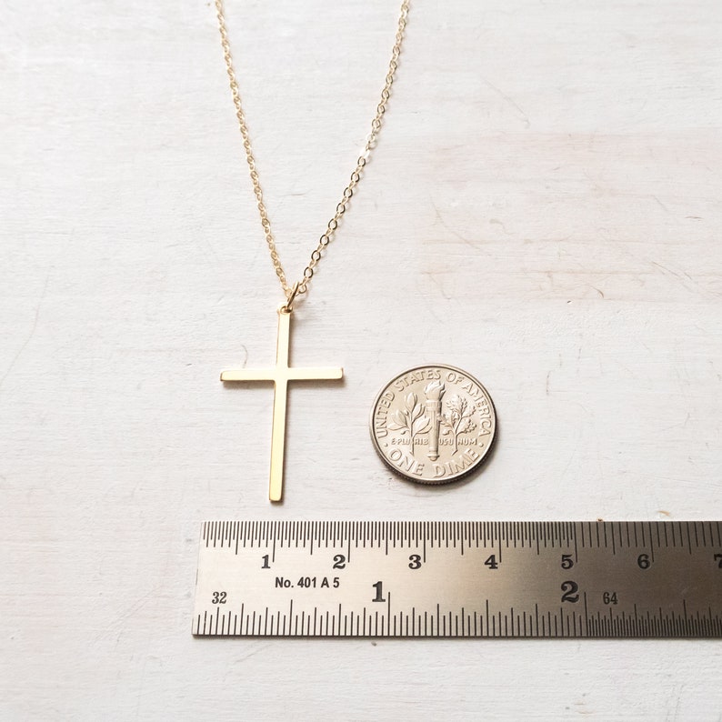 Skinny Cross Necklace Gold Filled Simple Cross Pendant Etsy