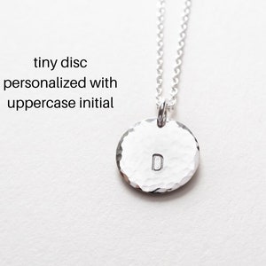 Sterling Silver Hammered Disc Necklace, Tiny Disc, Minimalist Necklace, Dainty, Layering Jewelry, Gift for Her image 7