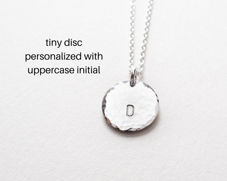 Sterling Silver Hammered Disc Necklace, Tiny Disc, Minimalist Necklace, Dainty, Layering Jewelry, Gift for Her afbeelding 7