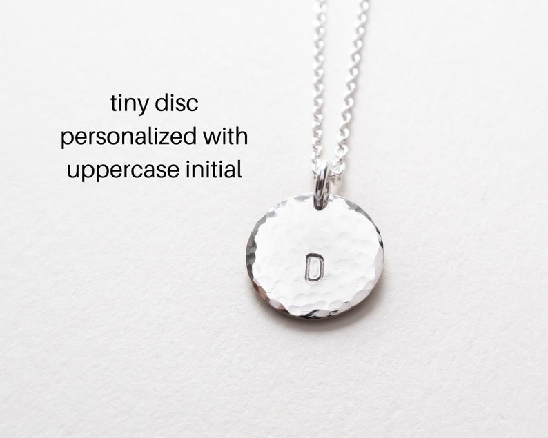 Sterling Silver Hammered Disc Necklace, Tiny Disc, Minimalist Necklace, Dainty, Layering Jewelry, Gift for Her image 7