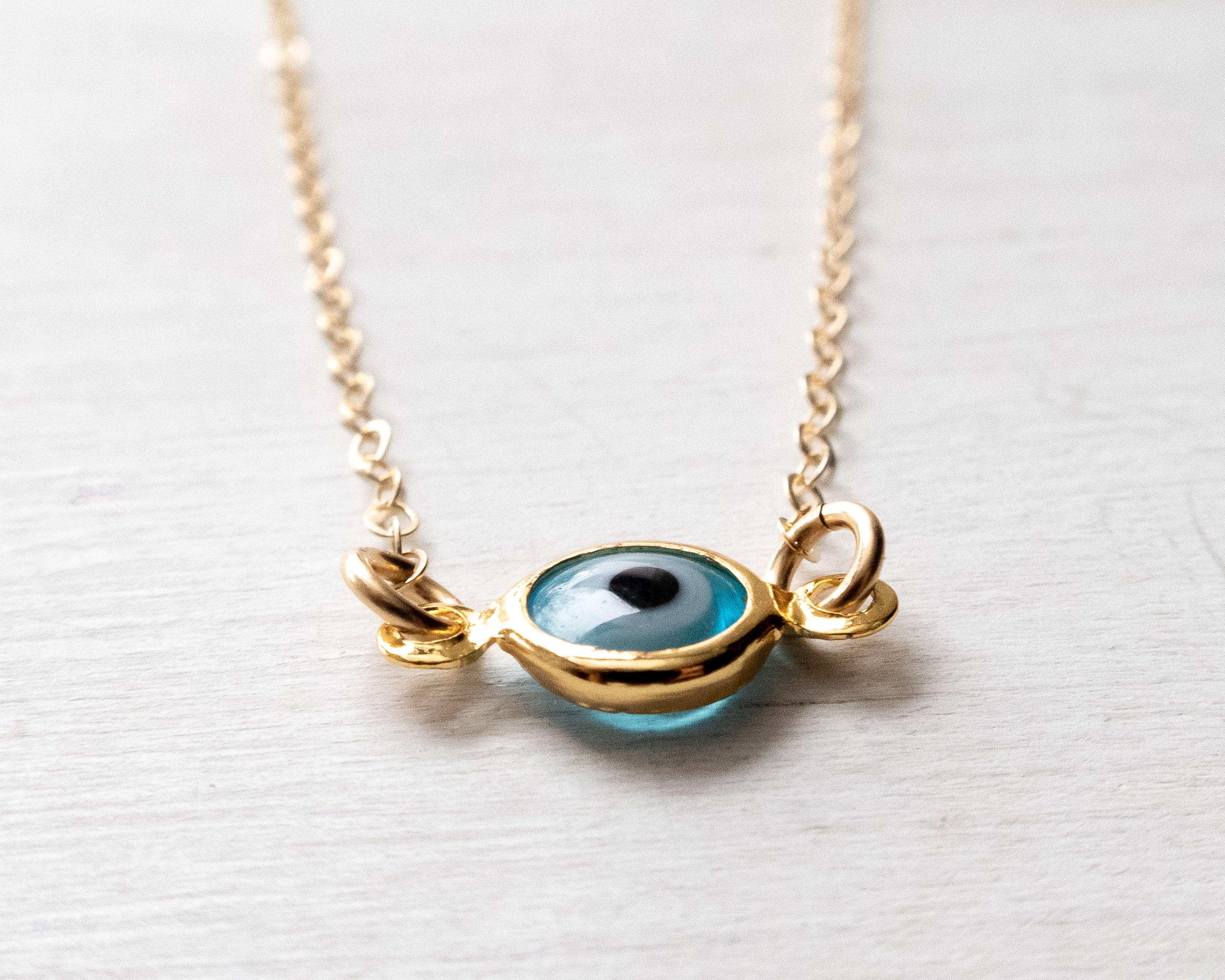 Dainty Evil Eye Necklace Gold Filled Evil Eye Choker Etsy