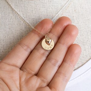 Mama Necklace, Gold Filled or Sterling Silver, Gift for Mom, Dainty Mother Necklace with Heart Charm image 9