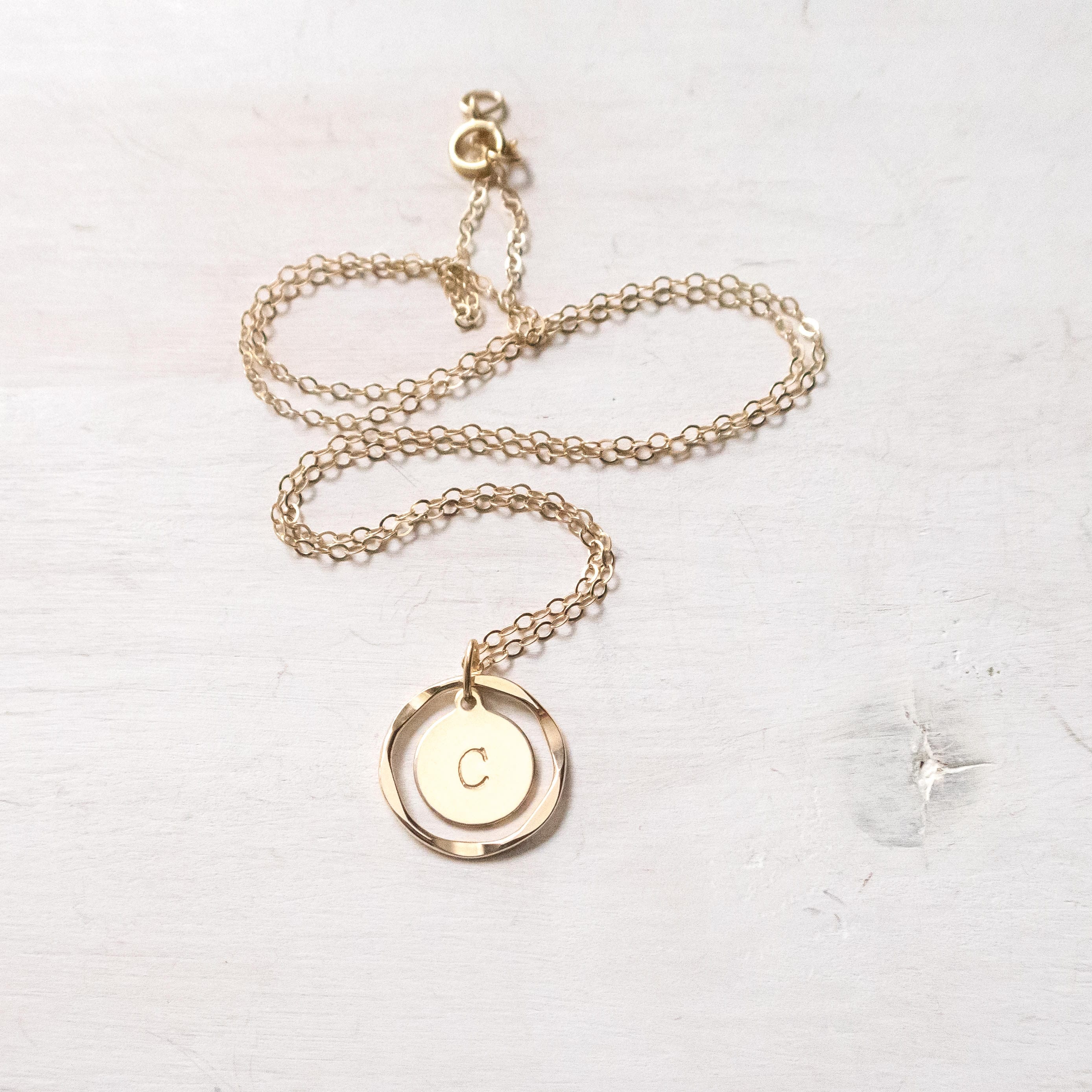 Gold Initial Necklace Monogram Necklace Personalized Etsy