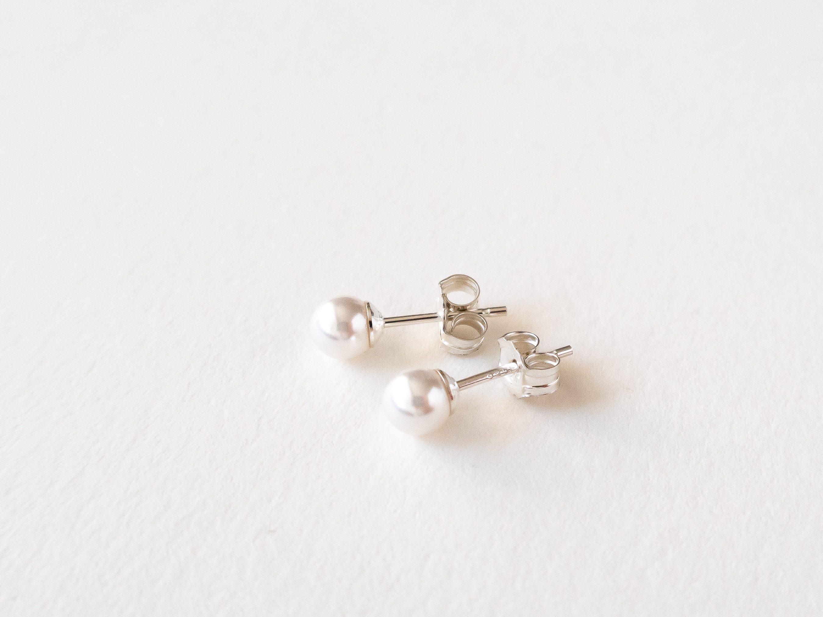 Tiny Pearl Earrings  Gold or Silver – Shop Callie Jewelry