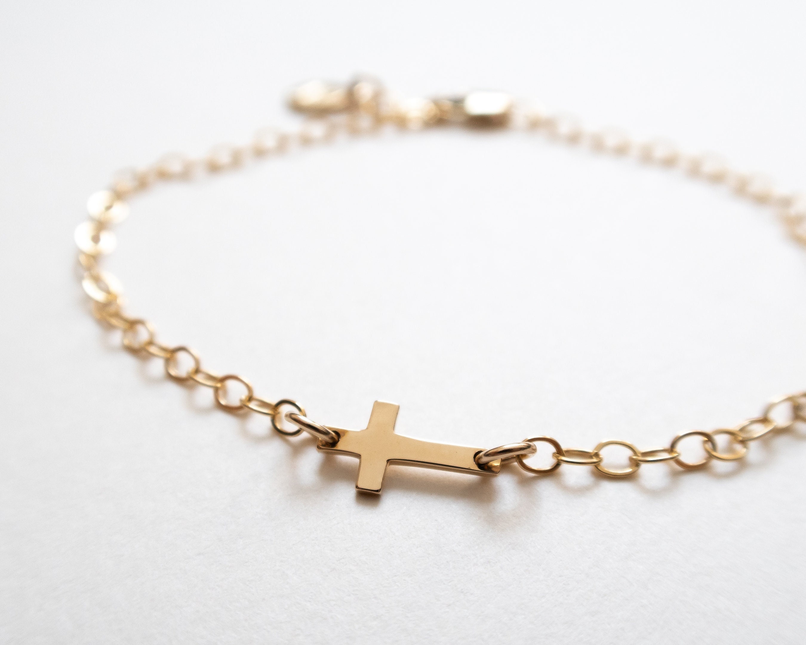 Buy Sideways Cross Bracelet Gold, Mini Gold Cross Bracelet, Dainty Cross  Bracelet Online in India - Etsy