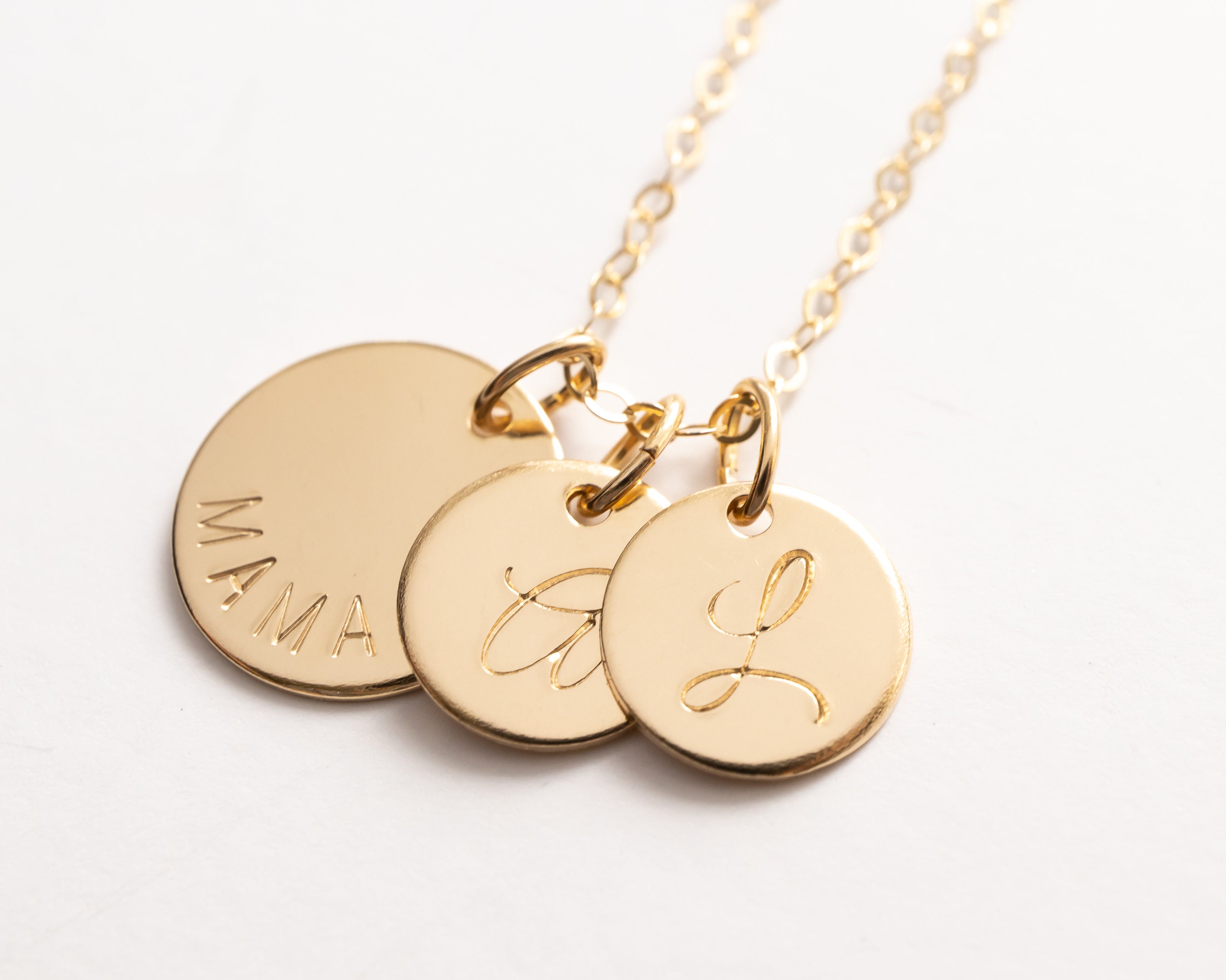 Personalized Necklace with Kids Names and Parents Initials - Gracefully Made