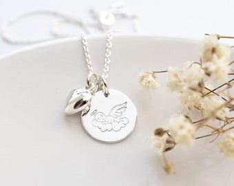 Sterling Silver Miscarriage Necklace, Mama of an Angel, Baby Bereavement Gift
