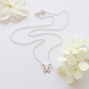 Tiny Butterfly Necklace, Sterling Silver, Butterfly Choker, Dainty Everyday Jewelry, Gift for Her, Teenage Girl Jewelry