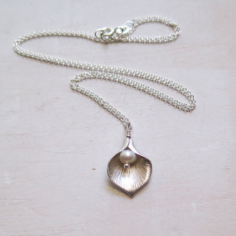 Calla Lily Necklace Gift for Her Anniversary Gift Calla Etsy