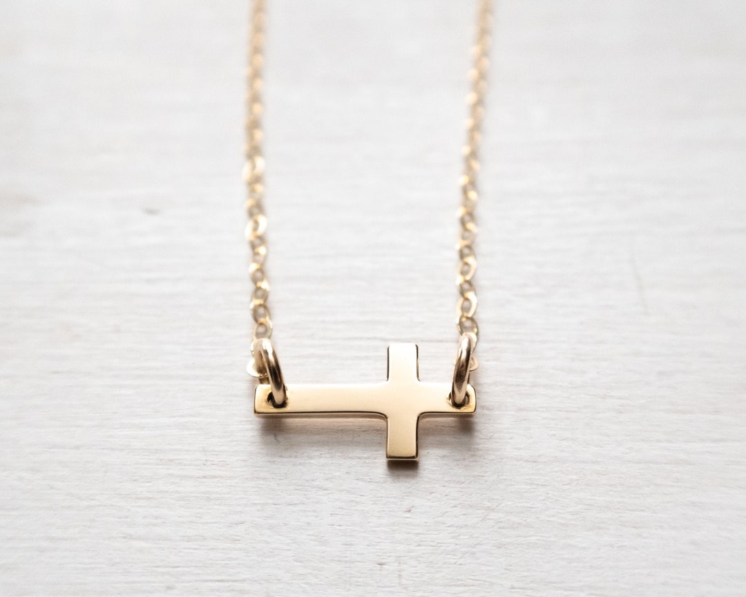 Skosh Kids Tiny Sideways Cross, Silver 55-973-57
