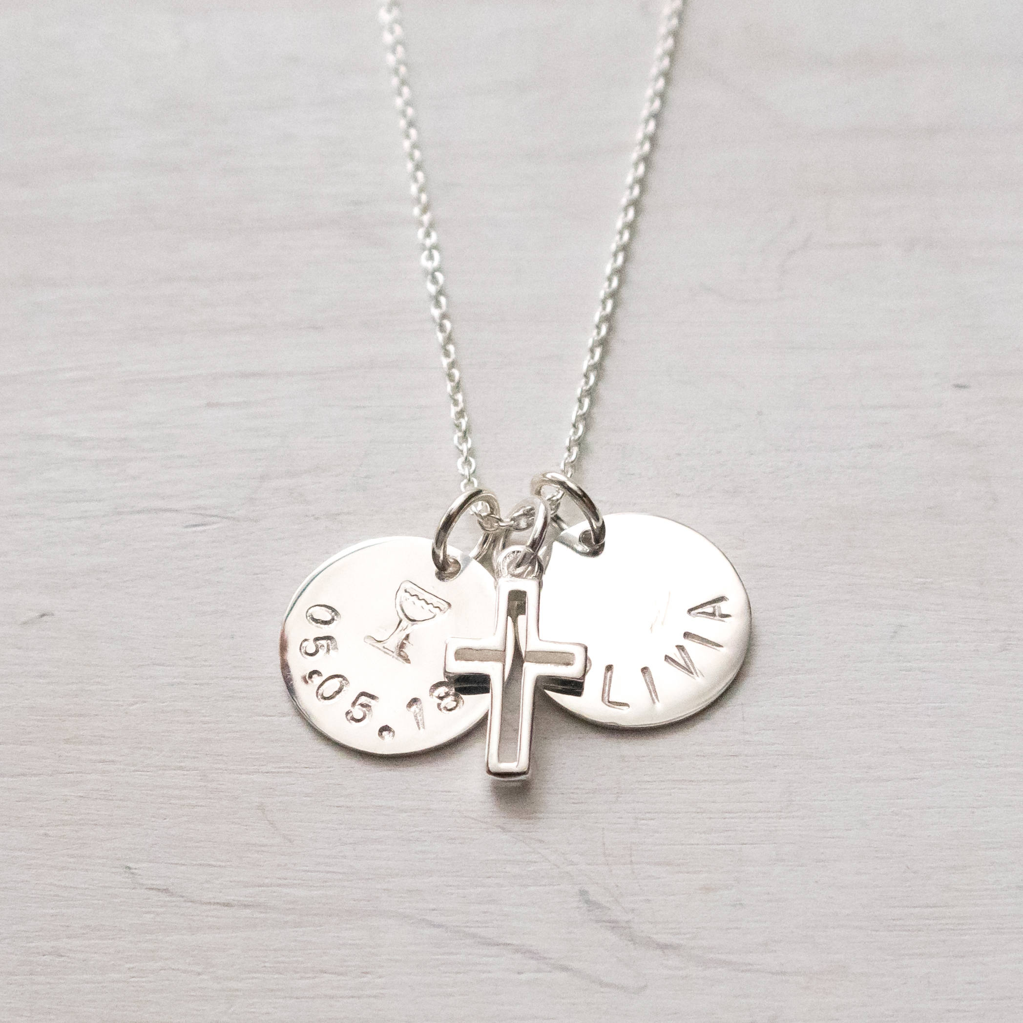 First Communion Necklace, For Girl, Personalized, Name