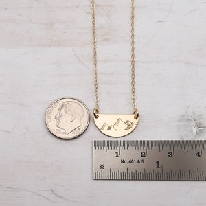 Mountain Necklace, Gold Filled or Sterling Silver, Dainty, Half Circle Necklace, Wanderlust, Gift for Her image 8