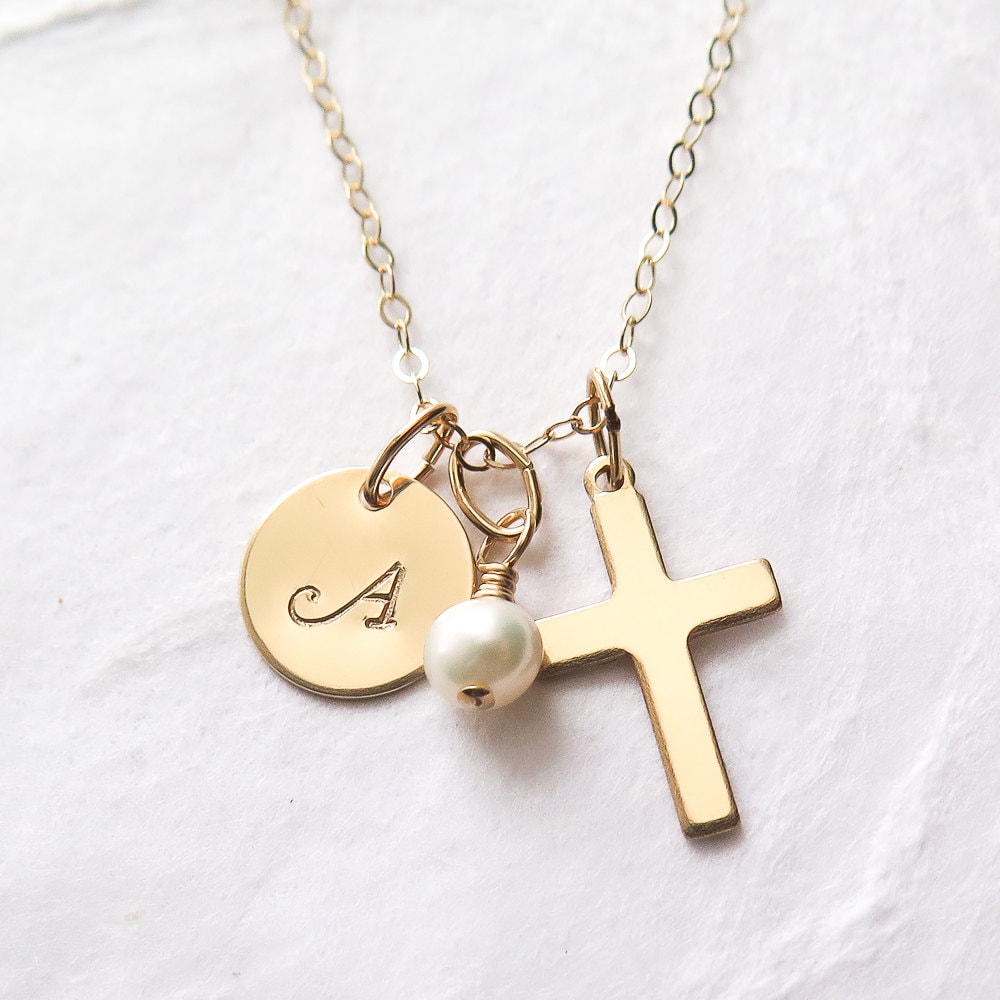 Gold Cross Necklace, Communion Necklace, First Communion Gift ...