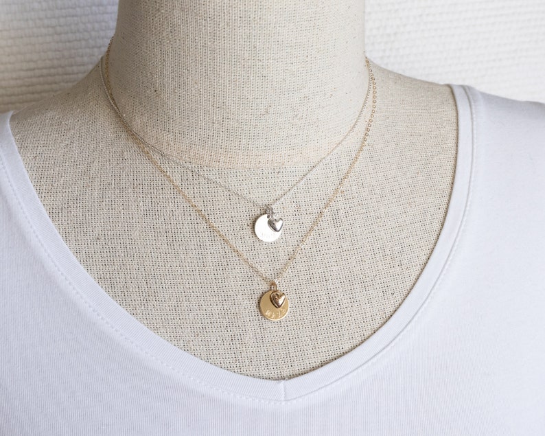 Mama Necklace, Gold Filled or Sterling Silver, Gift for Mom, Dainty Mother Necklace with Heart Charm image 8