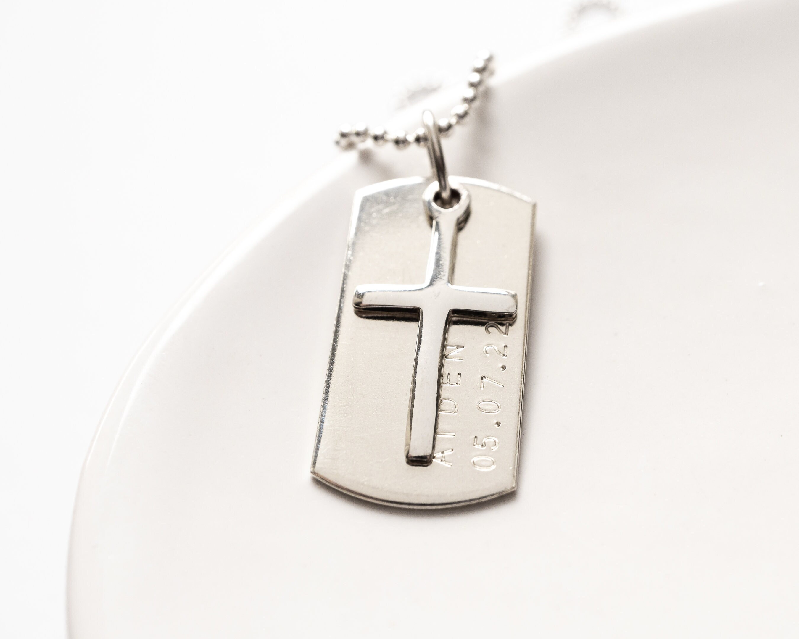 Custom Baptism Dog Tag Necklace – stampedbysis