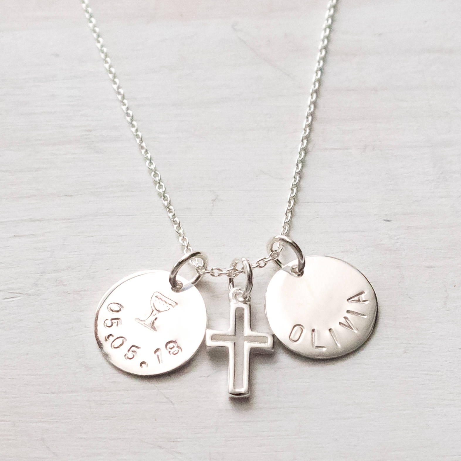 First Communion Necklace, For Girl, Personalized, Name