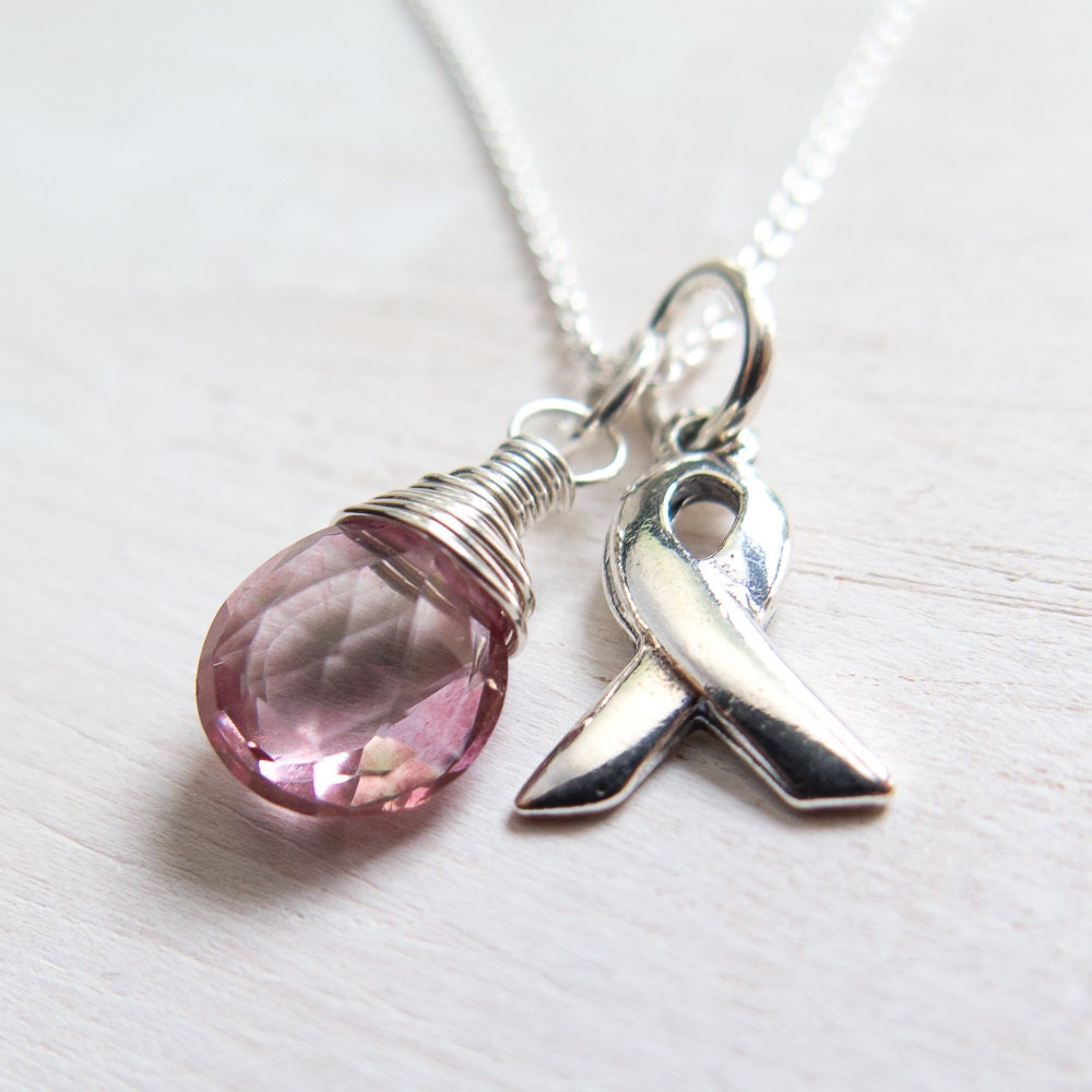 Breast Cancer Awareness Necklace, Cancer Survivor Gift ...