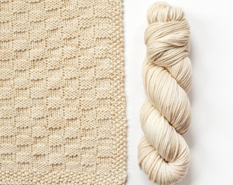 Hand Dyed Superwash Merino Yarn | 3-Ply Aran Weight, Fresh Powder