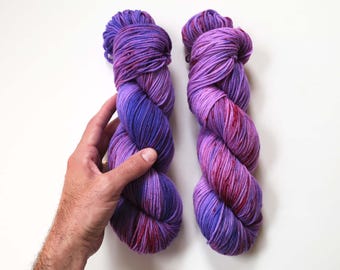 Grape Crush Hand Dyed Yarn | 4-ply Superwash Merino DK Weight