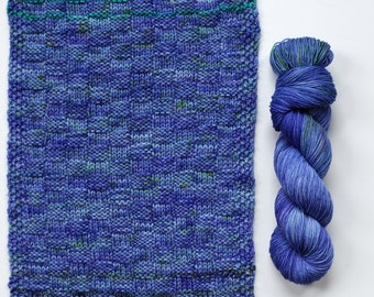 Hand Dyed Fingering Yarn | Breckenridge Blue Superwash Merino Nylon Blend