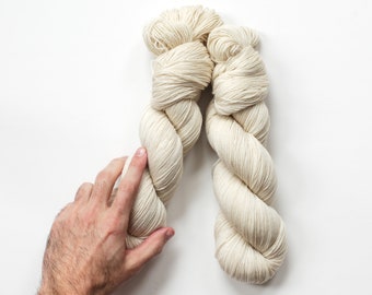 Hand Dyed Fingering Weight Yarn | Superwash Merino Nylon, Fresh Powder