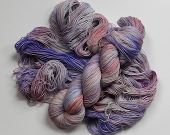 Hand Dyed Fingering Weight Yarn | Superwash Merino Nylon, 'Tragedy' Colorway