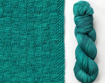 Hand Dyed Fingering Weight Yarn | Superwash Merino Nylon, Alpine Green