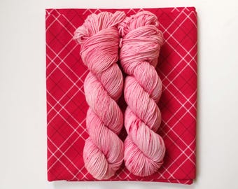 Strawberry Shortcake Hand Dyed Yarn | DK Weight Superwash Merino Nylon Blend