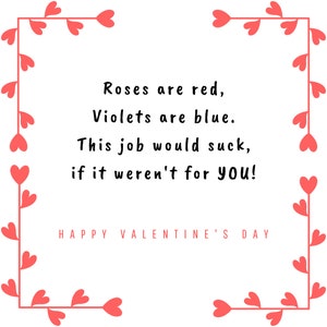 Carte de Saint-Valentin / Étiquette cadeau de collègue