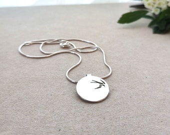 SA24* "Swallow" - silver coin Necklace