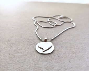 SA26* "Lovely" - silver coin Necklace with a heart