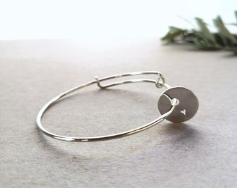 SB04* "Heart" - flexible silver bracelet with one charm, handmade whith love, Sterling silver 925