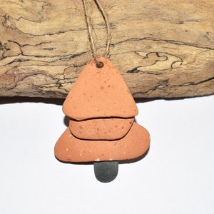 Natural Christmas Tree Ornament Beach Brick Christmas Decoration Wall Decor Christmas Tree Hanging Ornament Beach Stone Christmas Decor