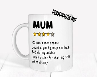 Funny Personalised Mum Review Ceramic Mug For Mother's Day Mum Birthday