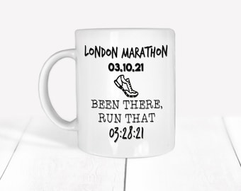 Personalised Finish Time Running Marathon Race Mug