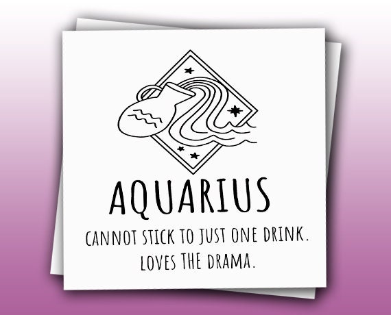 Aquarius Personality Horoscope Astrology Blank Greetings - Etsy