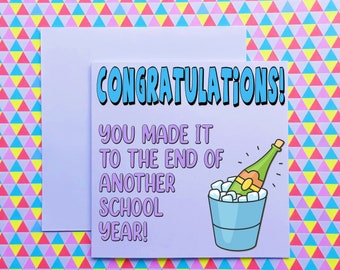 Carte Fin D Annee Scolaire Etsy France