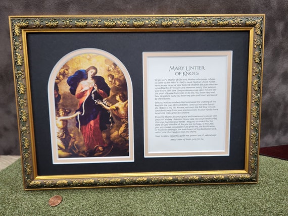 Mary Un tier of knots framed and matted print with prayer