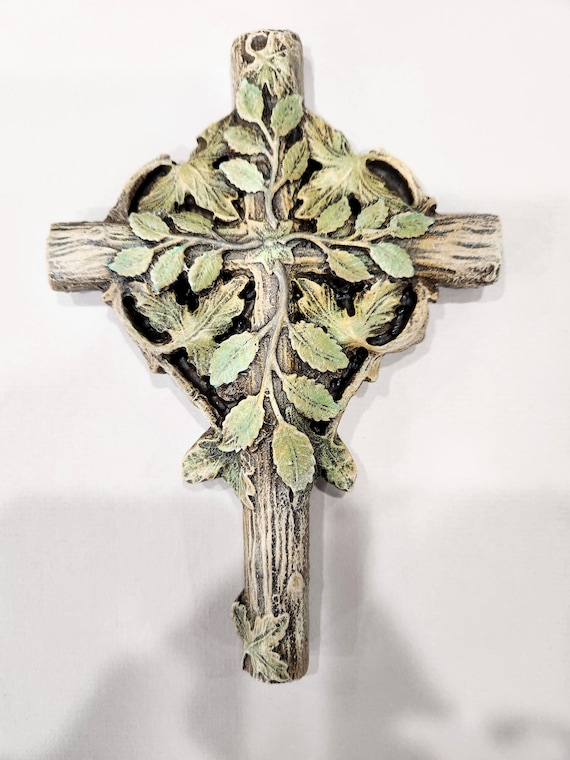 Tree of Life rustic resin wall cross