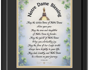 Notre Dame Personalized Framed Blessing.