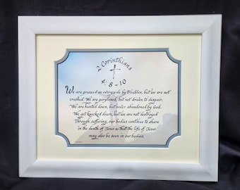 2 Corinthians 4:8-10 Bible Scripture custom framed verse of hope