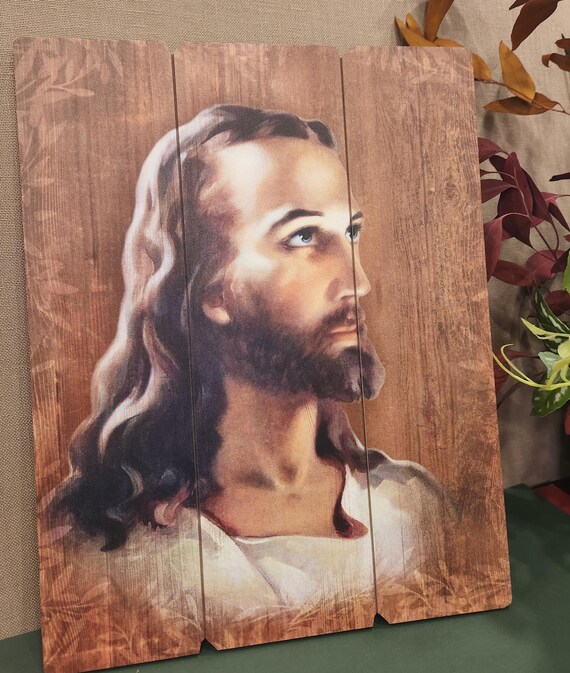 Sallman Head of Jesus Christ Pallet sign picture for home and gift giving
