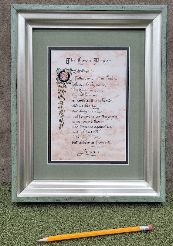 The Lord's Prayer custom framed and matted picture