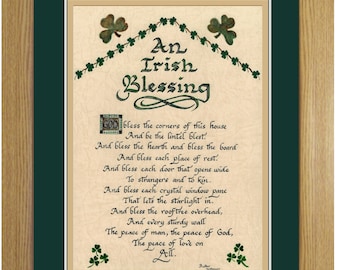 An Irish Blessing Prayer for the home custom Framed and Matted picture