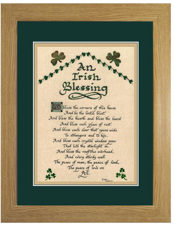 An Irish Blessing Prayer for the home custom Framed and Matted picture