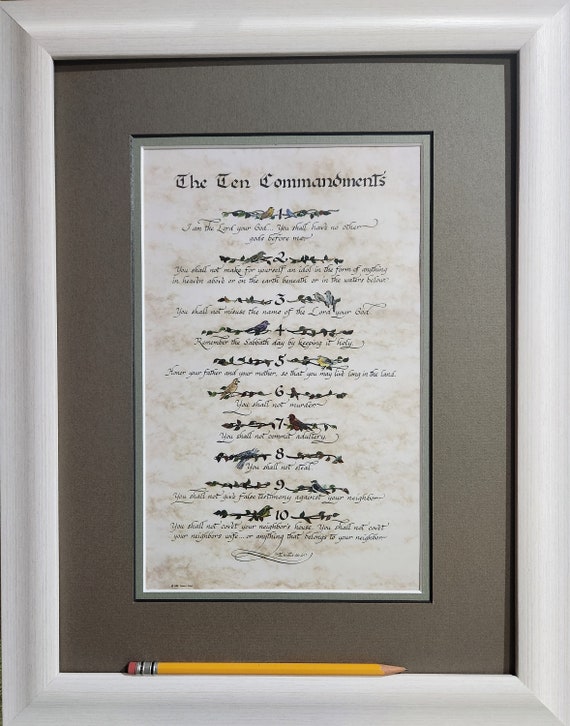 The Ten Commandments custom framed picture