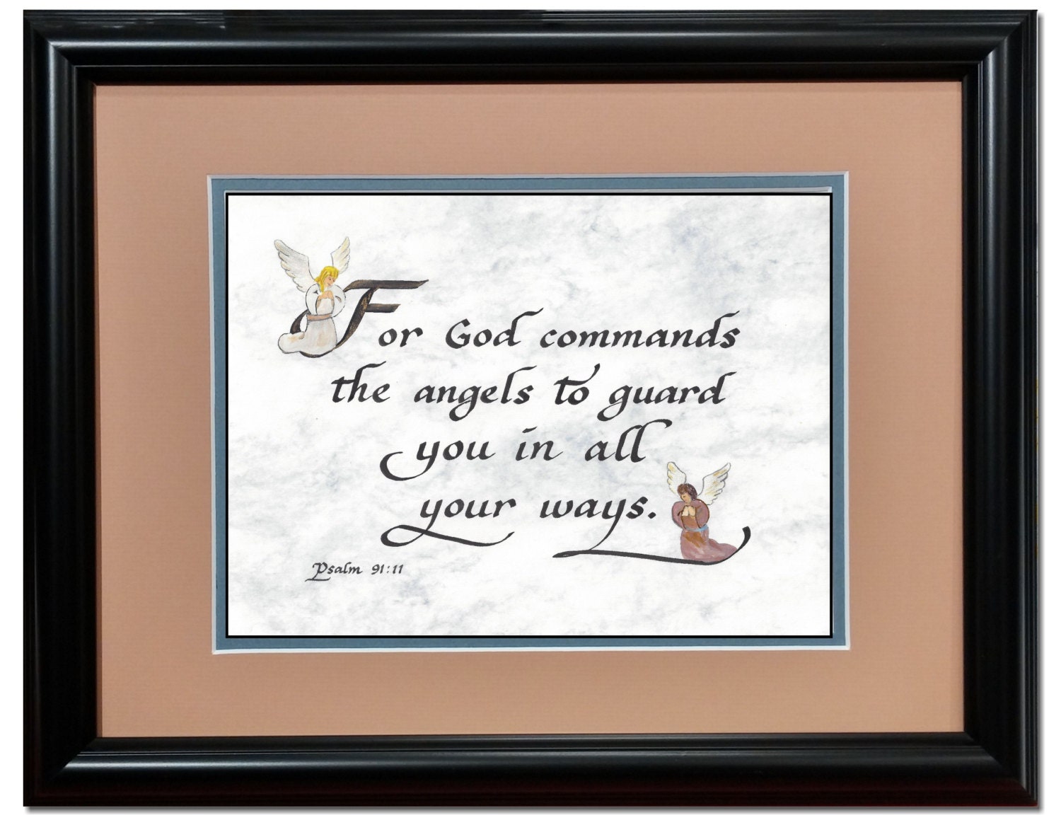 Baby gift with scripture verse Psalm 9111 Angel Bible Verse angels
